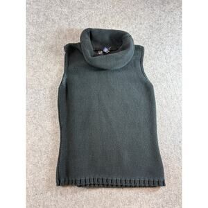 VINTAGE 90s GAP Womens Sweater Vest Gray Sleeveless Cowl Neck Chunky Knit Medium